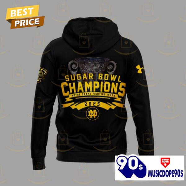 Notre Dame Fighting Irish Football Champions Sugar Bowl 2025 Hoodie – Black