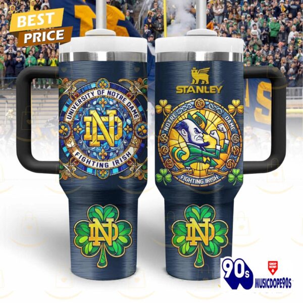 Notre Dame Fighting Irish Go Irish Tumbler With Handle And Straw