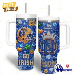 Notre Dame Fighting Irish - Go Irish Tumbler With Handle And Straw