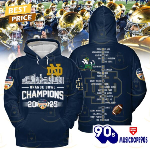 Notre Dame Fighting Irish Orange Bowl Champions 2025 Hoodie