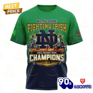 Notre Dame Fighting Irish Orange Bowl Champions 3D T-Shirt