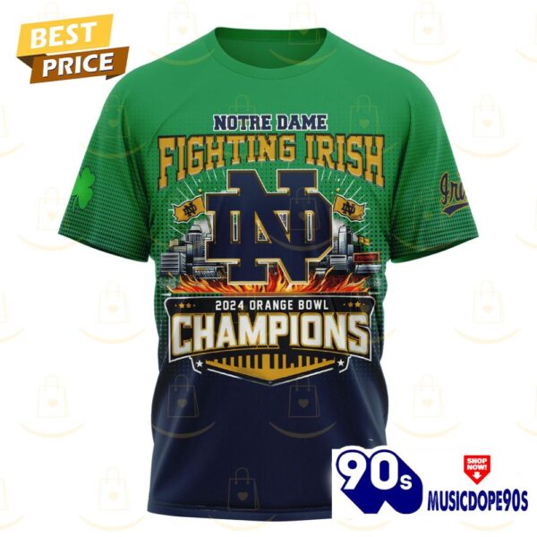 Notre Dame Fighting Irish Orange Bowl Champions 3D T-Shirt