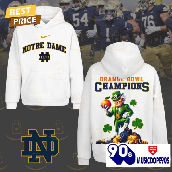 Notre Dame Fighting Irish Orange Bowl Champions White Hoodie