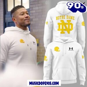 Notre Dame Football X Coach Marcus Freeman White Hoodie