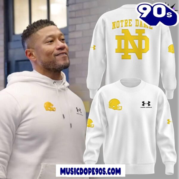 Notre Dame Football X Coach Marcus Freeman White Sweatshirt