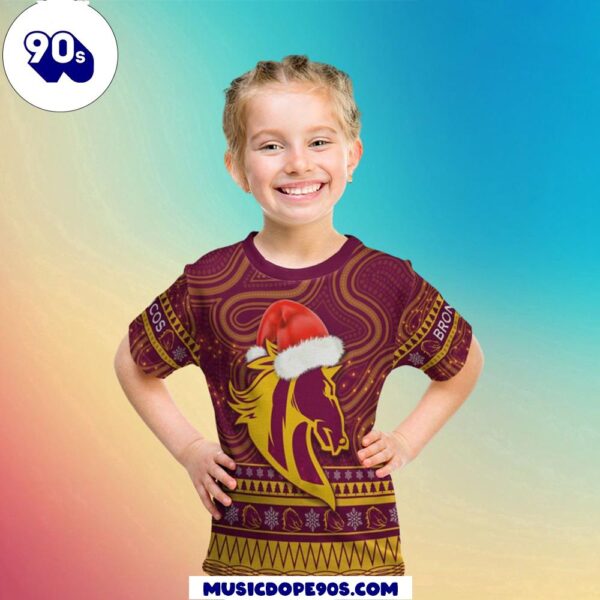 NRL Brisbane Broncos Christmas Indigenous Kids T-shirt