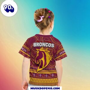 NRL Brisbane Broncos Christmas Indigenous Kids T-shirt