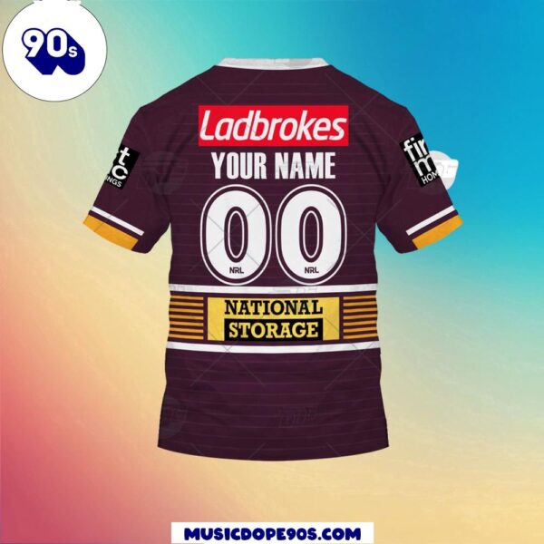 NRL Brisbane Broncos Custom Name Number Home Jersey Kids T-shirt