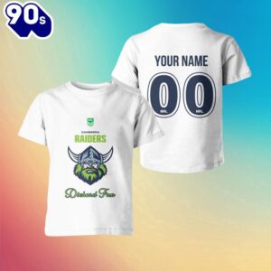 NRL Canberra Raiders Custom Name Number Diehard Fan Kids T-shirt