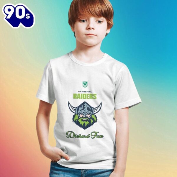 NRL Canberra Raiders Custom Name Number Diehard Fan Kids T-shirt