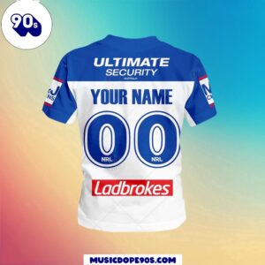 NRL Canterbury-Bankstown Bulldogs Custom Name Number Home Jersey Kids T-shirt