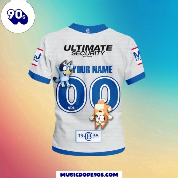 NRL Canterbury-Bankstown Bulldogs Custom Name Number x Bluey Jersey Kids T-shirt