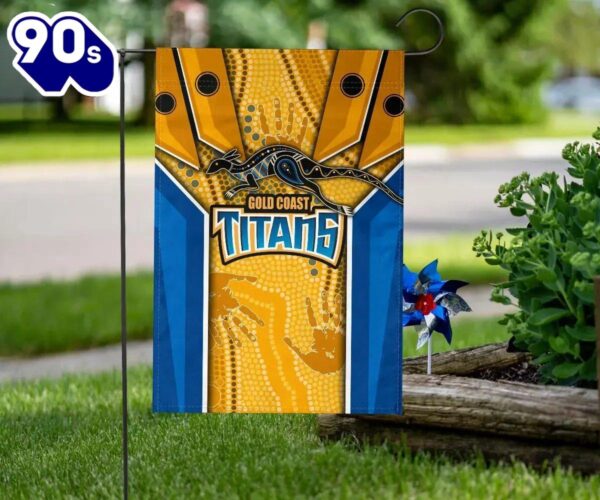 NRL Gold Coast Titans Custom Name Number Aboriginal Armor Version House Flag