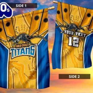 NRL Gold Coast Titans Custom Name Number Aboriginal Armor Version House Flag