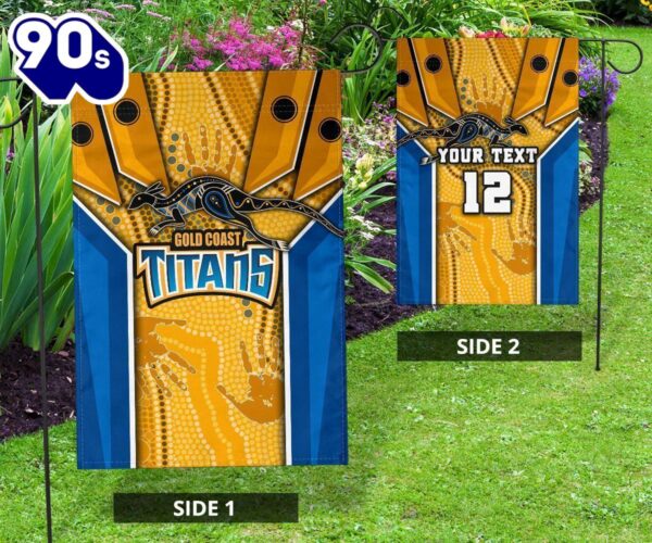 NRL Gold Coast Titans Custom Name Number Aboriginal Armor Version House Flag