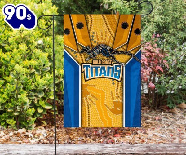 NRL Gold Coast Titans Custom Name Number Aboriginal Armor Version House Flag