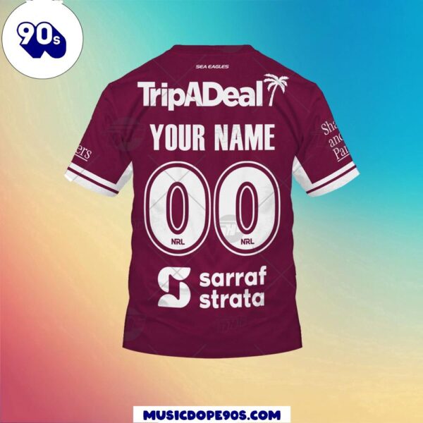 NRL Manly Warringah Sea Eagles Custom Name Number Jersey Kids 3D T-Shirt