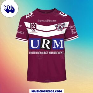 NRL Manly Warringah Sea Eagles Custom Name Number Jersey Kids T-shirt