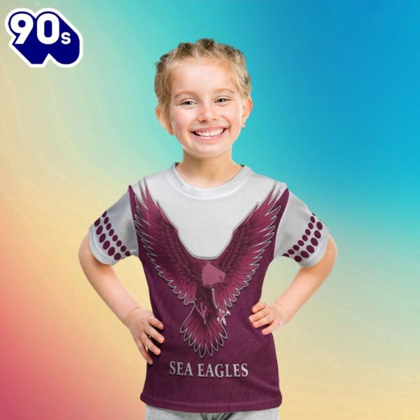 NRL Manly Warringah Sea Eagles Feather Kids T-shirt