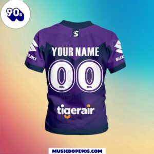 NRL Melbourne Storm Custom Name Number Home Jersey Kids T-shirt