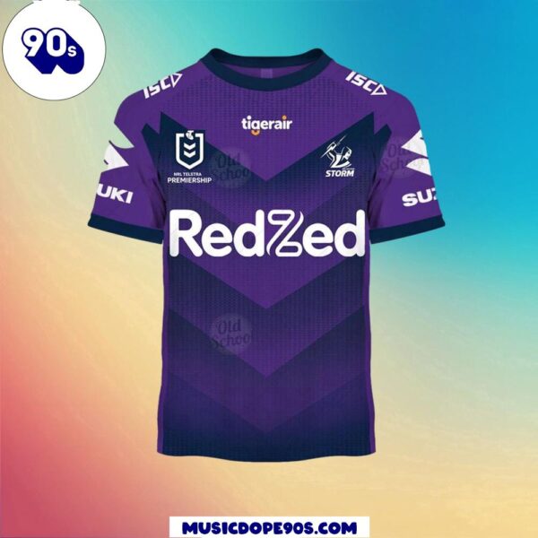 NRL Melbourne Storm Custom Name Number Home Jersey Kids T-shirt