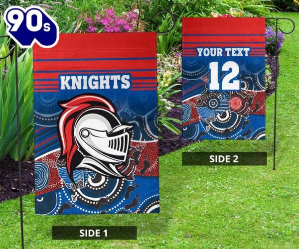 NRL Newcastle Knights Custom Name Number Aboriginal Horizontal Style House Flag