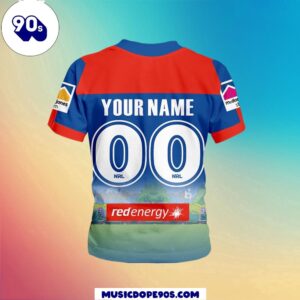 NRL Newcastle Knights Custom Name Number x Bluey Jersey Kids T-shirt