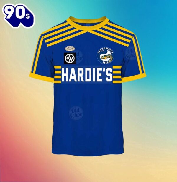 NRL Parramatta Eels Custom Name Number 1982 Vintage Retro Jersey Kids T-shirt