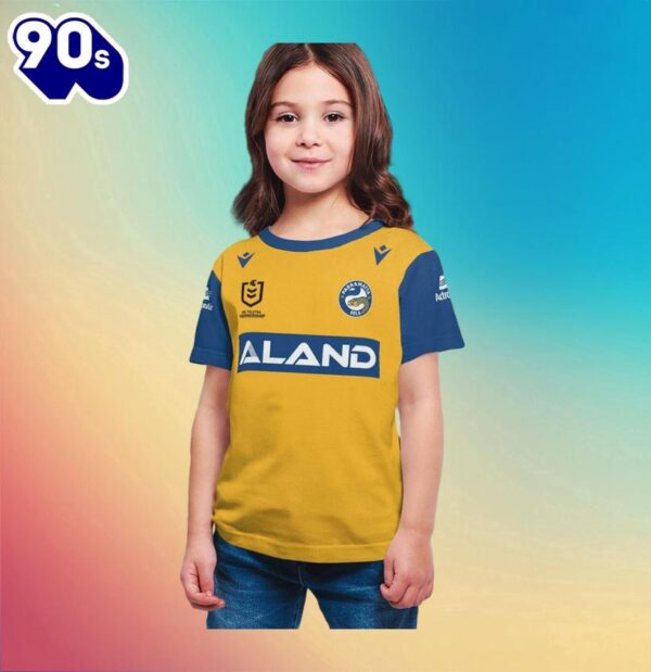 NRL Parramatta Eels Custom Name Number Away Jersey Kids T-shirt