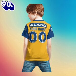 NRL Parramatta Eels Custom Name Number Away Jersey Kids T-shirt