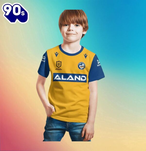 NRL Parramatta Eels Custom Name Number Away Jersey Kids T-shirt