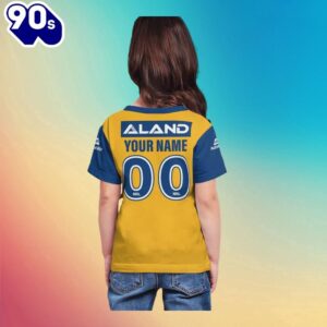 NRL Parramatta Eels Custom Name Number Away Jersey Kids T-shirt