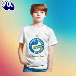 NRL Parramatta Eels Custom Name Number Diehard Fan Kids T-shirt