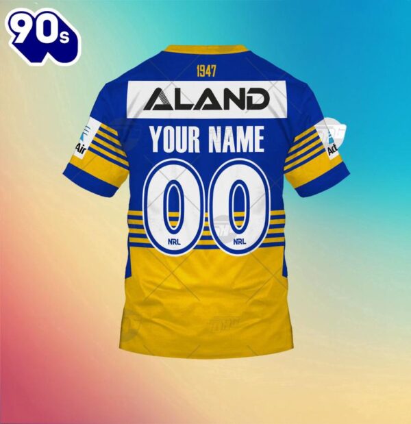 NRL Parramatta Eels Custom Name Number Home Jersey Kids T-shirt