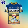 NRL Parramatta Eels Custom Name Number x Bluey Jersey Kids T-shirt