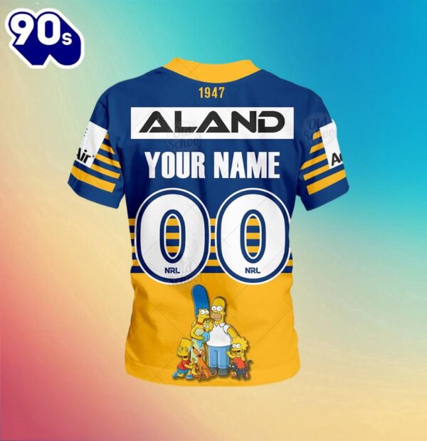 NRL Parramatta Eels Custom Name Number x The Simpsons Halloween Kids T-shirt