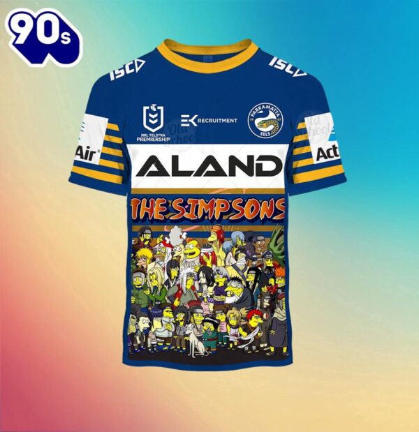 NRL Parramatta Eels Custom Name Number x The Simpsons Halloween Kids T-shirt