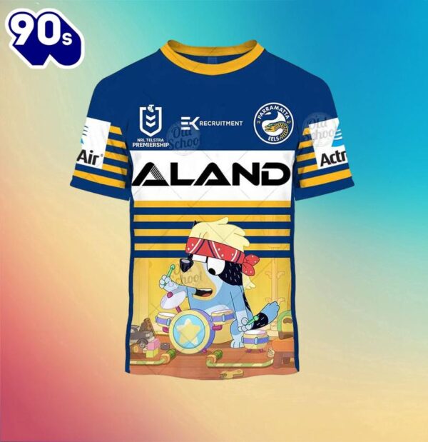 NRL Parramatta Eels x Bluey Jersey Kids T-shirt