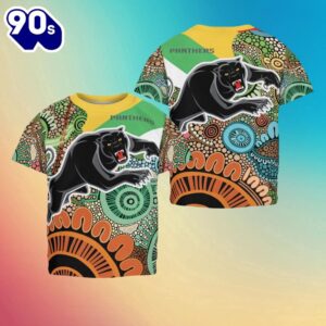 NRL Penrith Panthers Colors NAIDOC Patterns Kids T-shirt