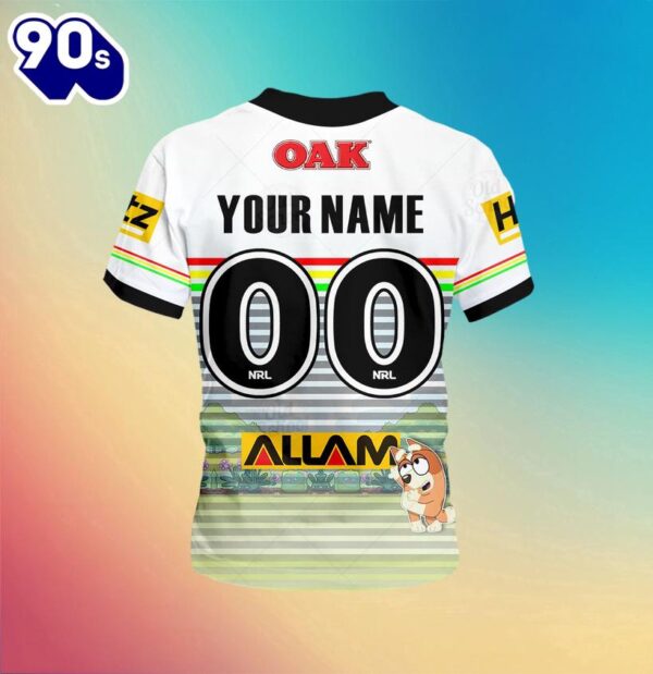 NRL Penrith Panthers Custom Name Number Bluey Jersey Kids T-shirt