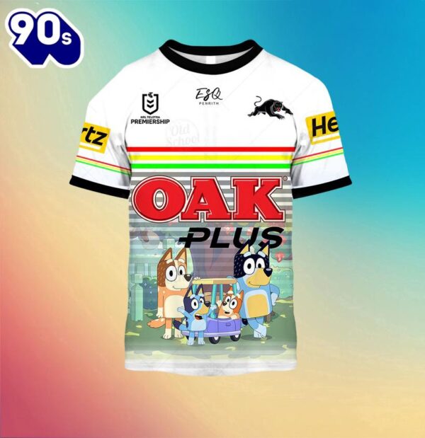 NRL Penrith Panthers Custom Name Number Bluey Jersey Kids T-shirt