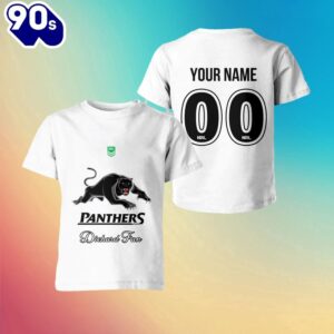 NRL Penrith Panthers Custom Name Number Diehard Fan Kids T-shirt