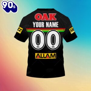 NRL Penrith Panthers Custom Name Number Home Jersey Kids T-shirt