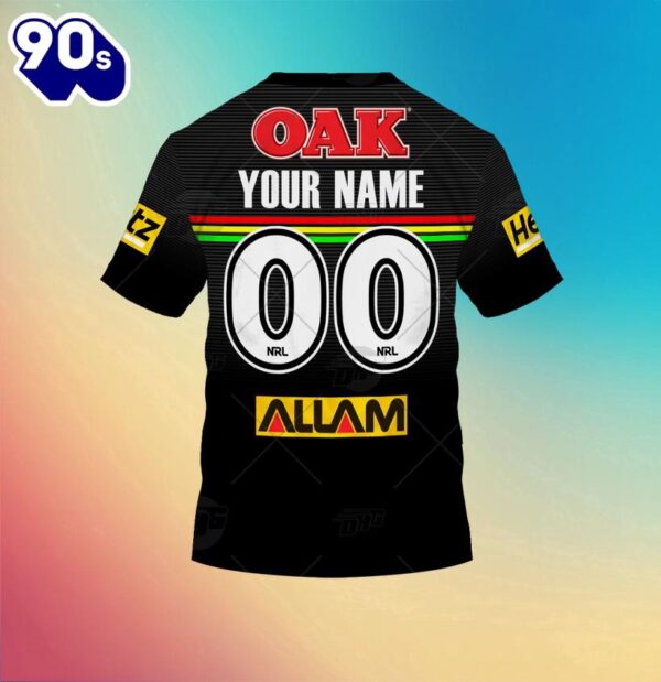 NRL Penrith Panthers Custom Name Number Home Jersey Kids T-shirt