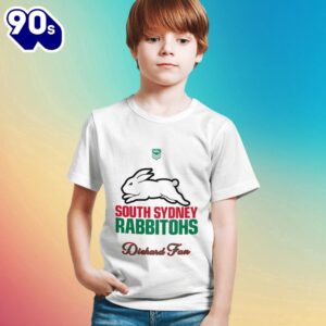 NRL South Sydney Rabbitohs Custom Name Number Diehard Fan Kids T-shirt