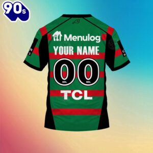 NRL South Sydney Rabbitohs Custom Name Number Home Jersey Kids 3D T-Shirt