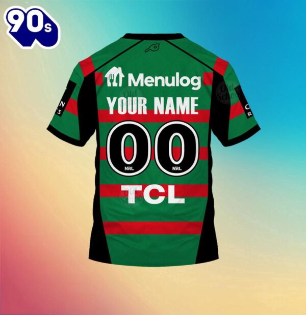 NRL South Sydney Rabbitohs Custom Name Number Home Jersey Kids 3D T-Shirt