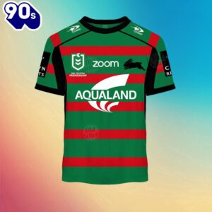 NRL South Sydney Rabbitohs Custom Name Number Home Jersey Kids 3D T-Shirt