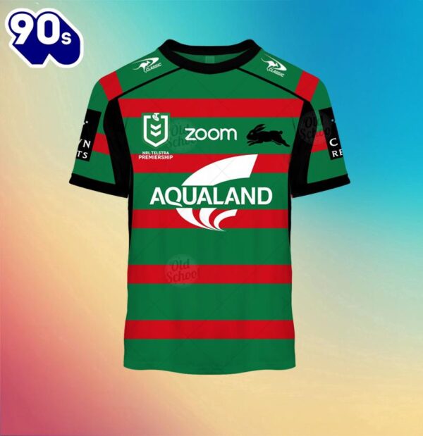 NRL South Sydney Rabbitohs Custom Name Number Home Jersey Kids 3D T-Shirt