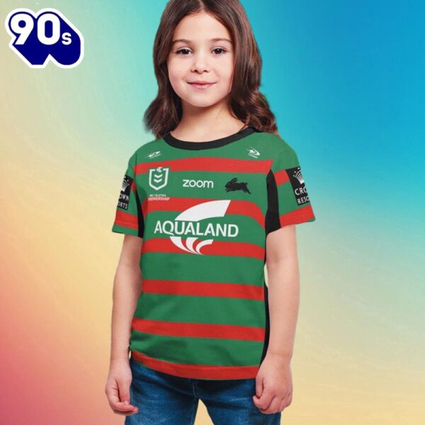 NRL South Sydney Rabbitohs Custom Name Number Home Jersey Kids T-shirt